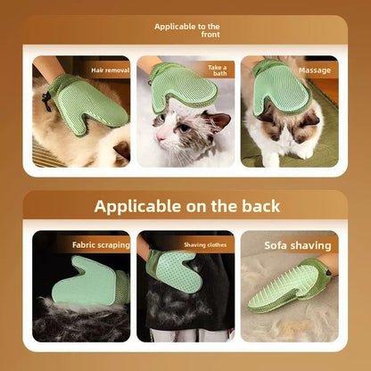 Pet Grooming Gloves Brush Dog Cat Shedding Hair Removal Cleaning Essential Supplies