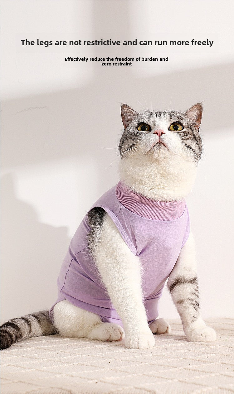 Summer Breathable Cat Sterilization Clothing Female Cat Weaning Pet Clothes Pure Cotton High Elastic Dog Clothes Pet Clothing