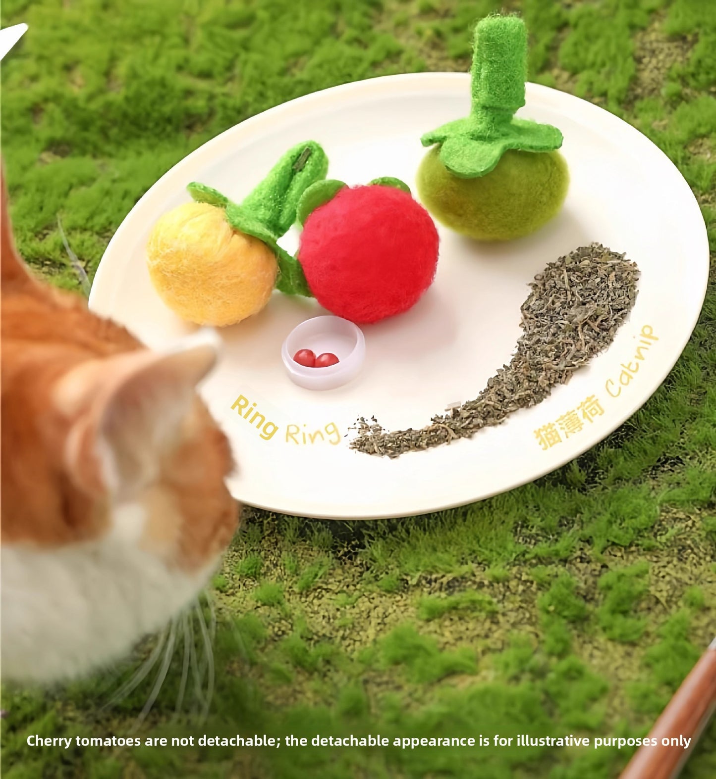 Tomato Shaped Teaser Stick Persimmon String Cat Toy Self Entertainment Boredom Buster with Bell