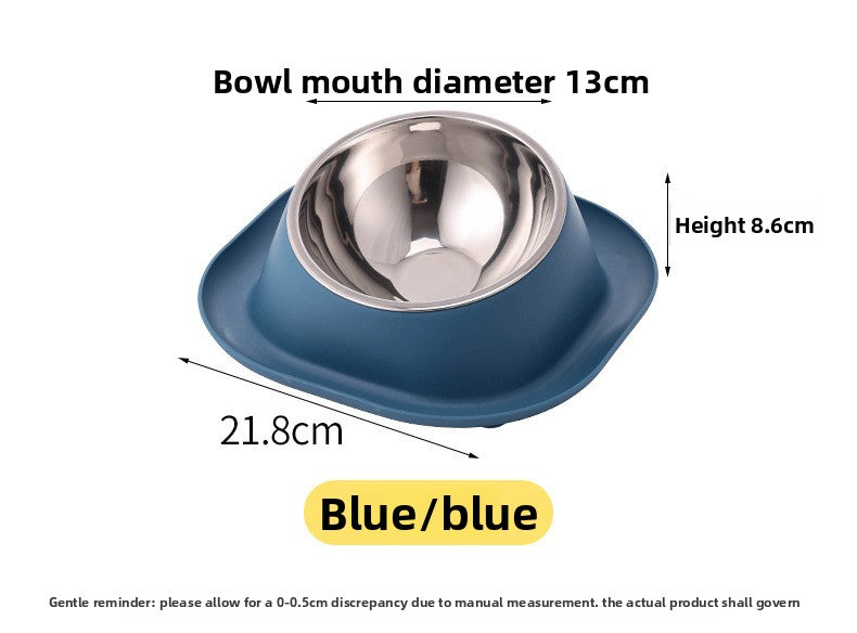 Dog Bowl Double Bowl Ceramic Dog Bowl Anti-Slip Anti-Tip Stainless Steel Pet Bowl Large Capacity Plastic Pet Food Bowl