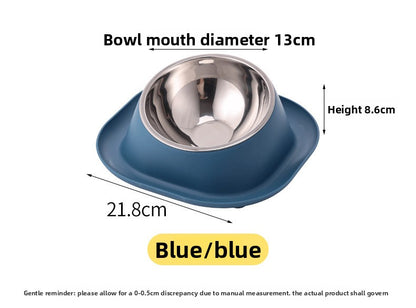 Dog Bowl Double Bowl Ceramic Dog Bowl Anti-Slip Anti-Tip Stainless Steel Pet Bowl Large Capacity Plastic Pet Food Bowl