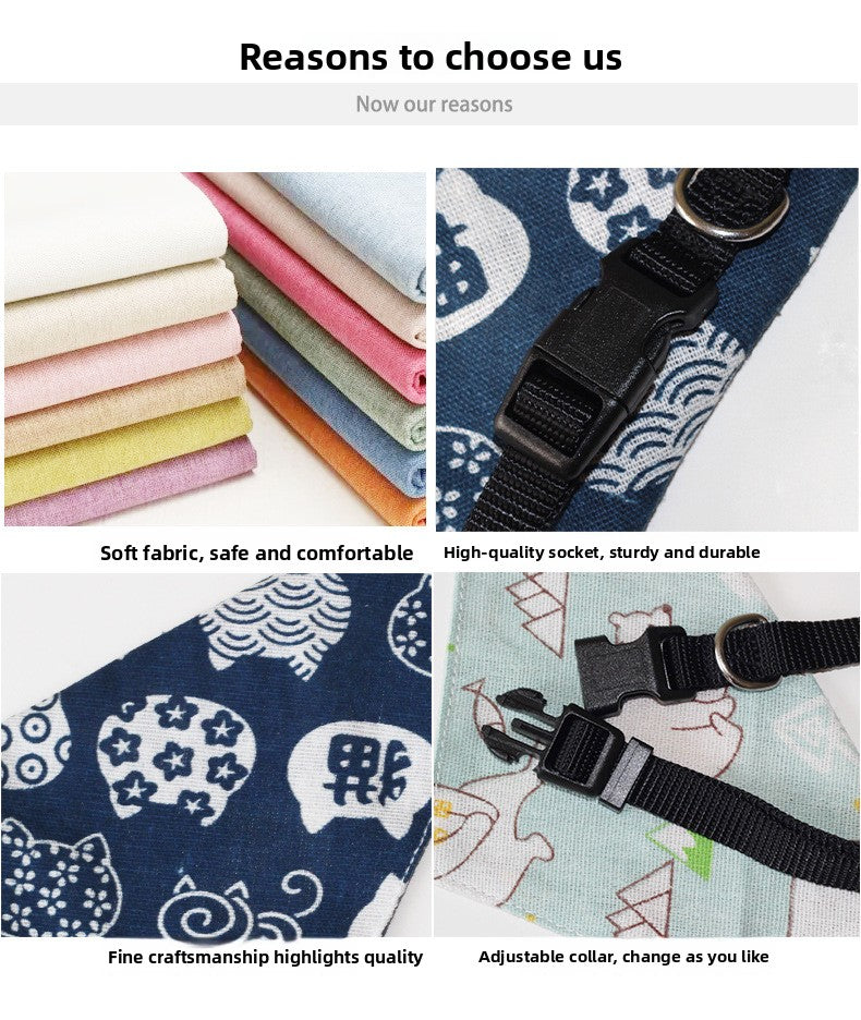Pet Triangle Scarf Dog Scarf Cat Collar Christmas Small Dog Bib Japanese Style Cute Sweet Style