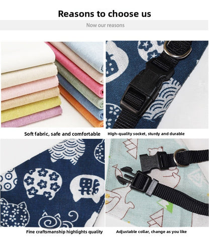 Pet Triangle Scarf Dog Scarf Cat Collar Christmas Small Dog Bib Japanese Style Cute Sweet Style