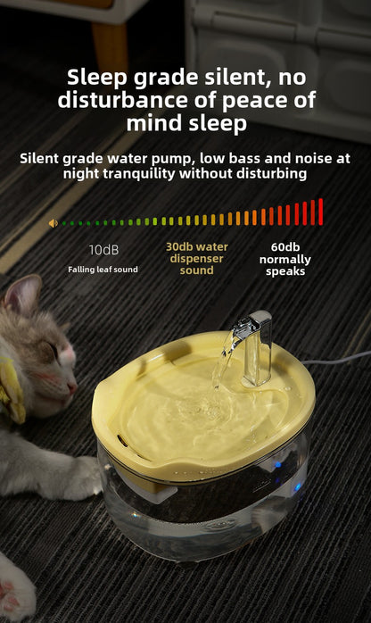 Transparent Pet Water Fountain Quiet Smart Anti-Dry Burning Cat Water Dispenser Automatic Dog Bowl Cat Bowl Supplies