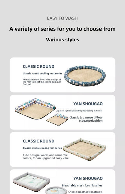 Pet Bed for Cats Dogs AllSeason Mat Summer Cool Sleeping Gear Small Medium Sizes