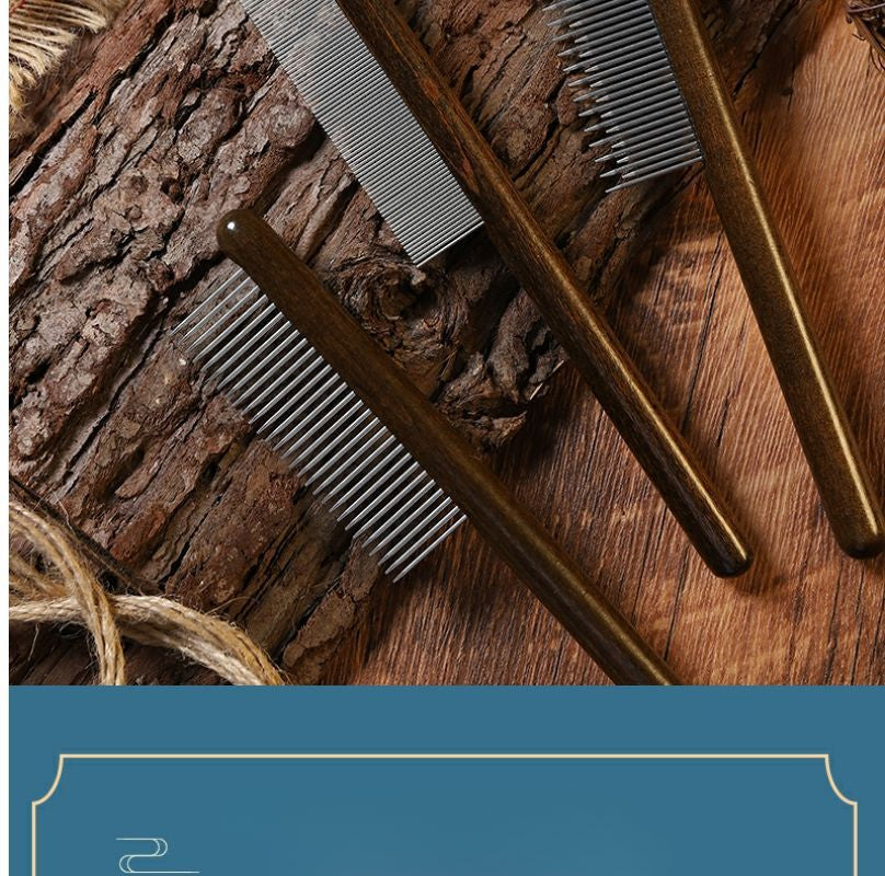 Wooden Pet Shedding Comb for Cats Dogs Removing Loose Hair Grooming Flea