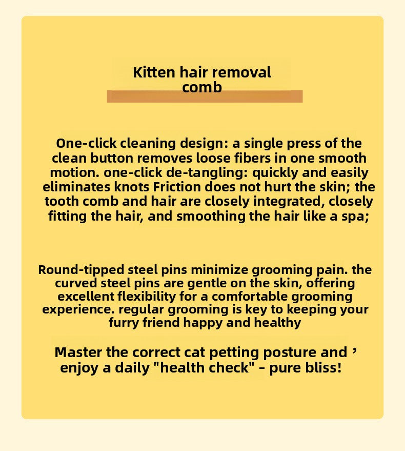 One-Click Hair Removal Comb for Cats Dogs Knot-Free Massage Tool