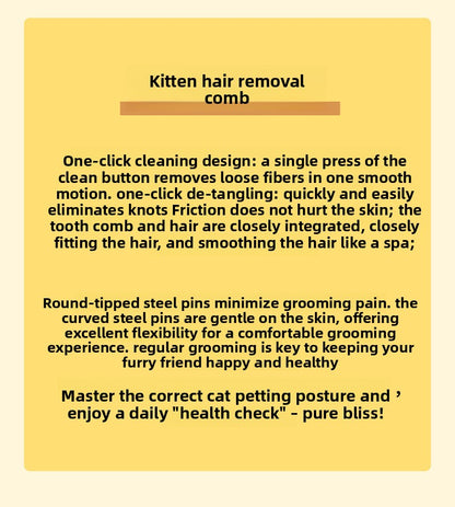 One-Click Hair Removal Comb for Cats Dogs Knot-Free Massage Tool