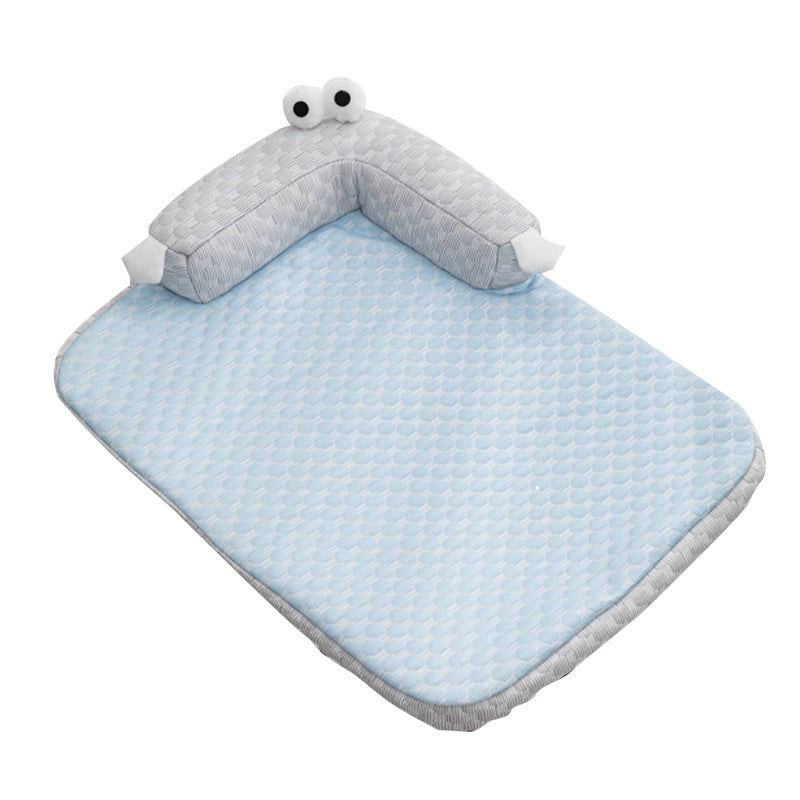 Breathable Cooling Dog Bed for Summer Big Eyed Monster Sofa Mat Small Dog Cat Nest Pet House Washable