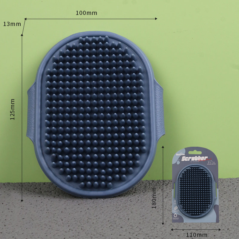 Adjustable Pet Bath Brush Dog Massage Grooming Tool for Wet and Dry Hair Removal Cat Deshedding Brush with Comfort Handle for Bathing Time