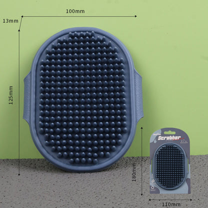 Adjustable Pet Bath Brush Dog Massage Grooming Tool for Wet and Dry Hair Removal Cat Deshedding Brush with Comfort Handle for Bathing Time