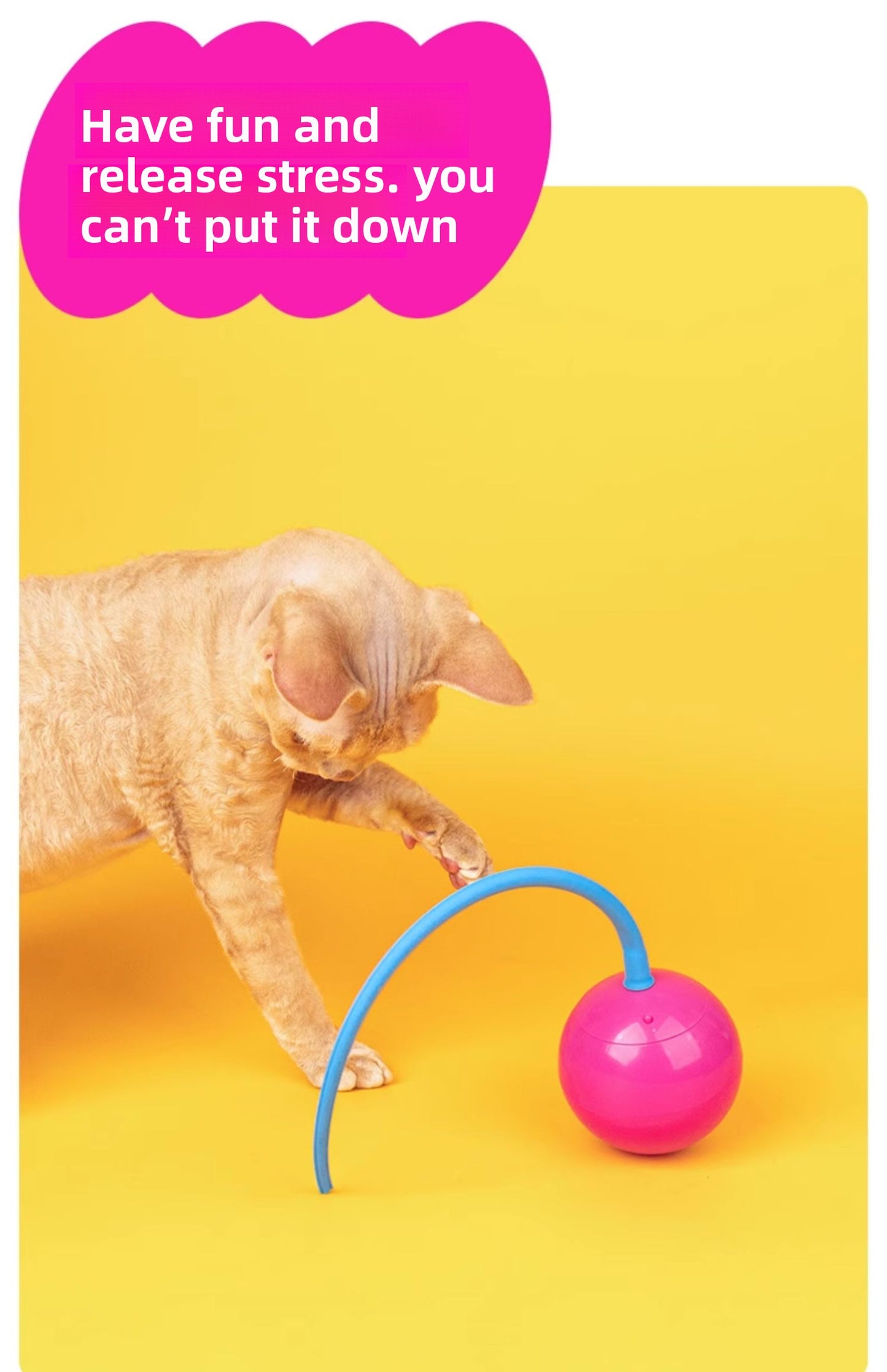 Automatic Electric Cat Toy with Irregular Sliding Magic Spinning Ball for Self-Entertainment