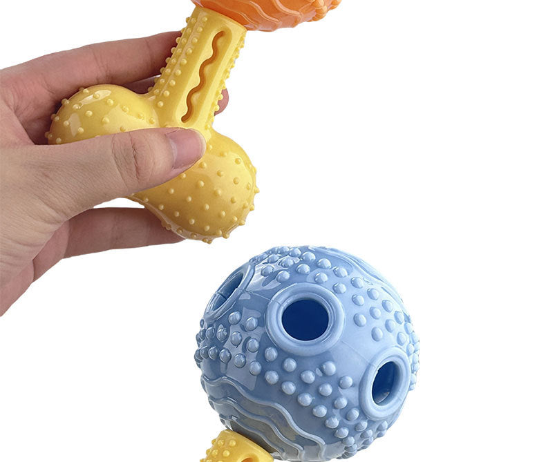 Interactive Dog Chew Toy with Treat Dispenser Durable Silicone Puppy Training Toy for Teddy Small Medium Dogs