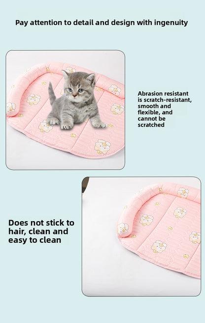 Ice Silk Dog Sleeping Mat Summer Cooling Pet Bed Cat Washable Ice Mat