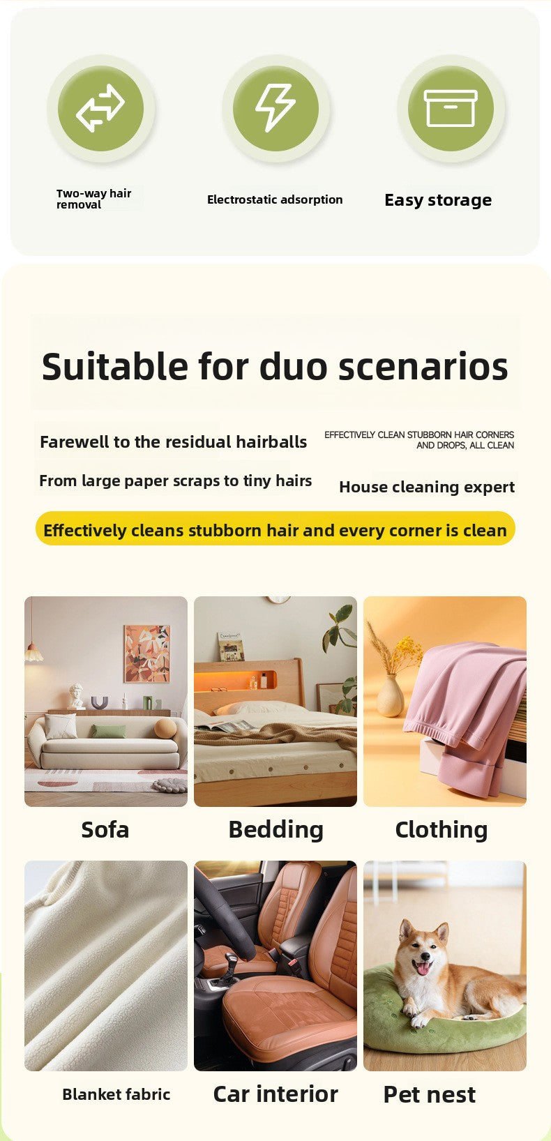 Reusable Pet Hair Remover Brush Dinosaur Design Sticky Lint Roller for Cat Dog Hair on Bedding Clothes Furniture Carpet Couch