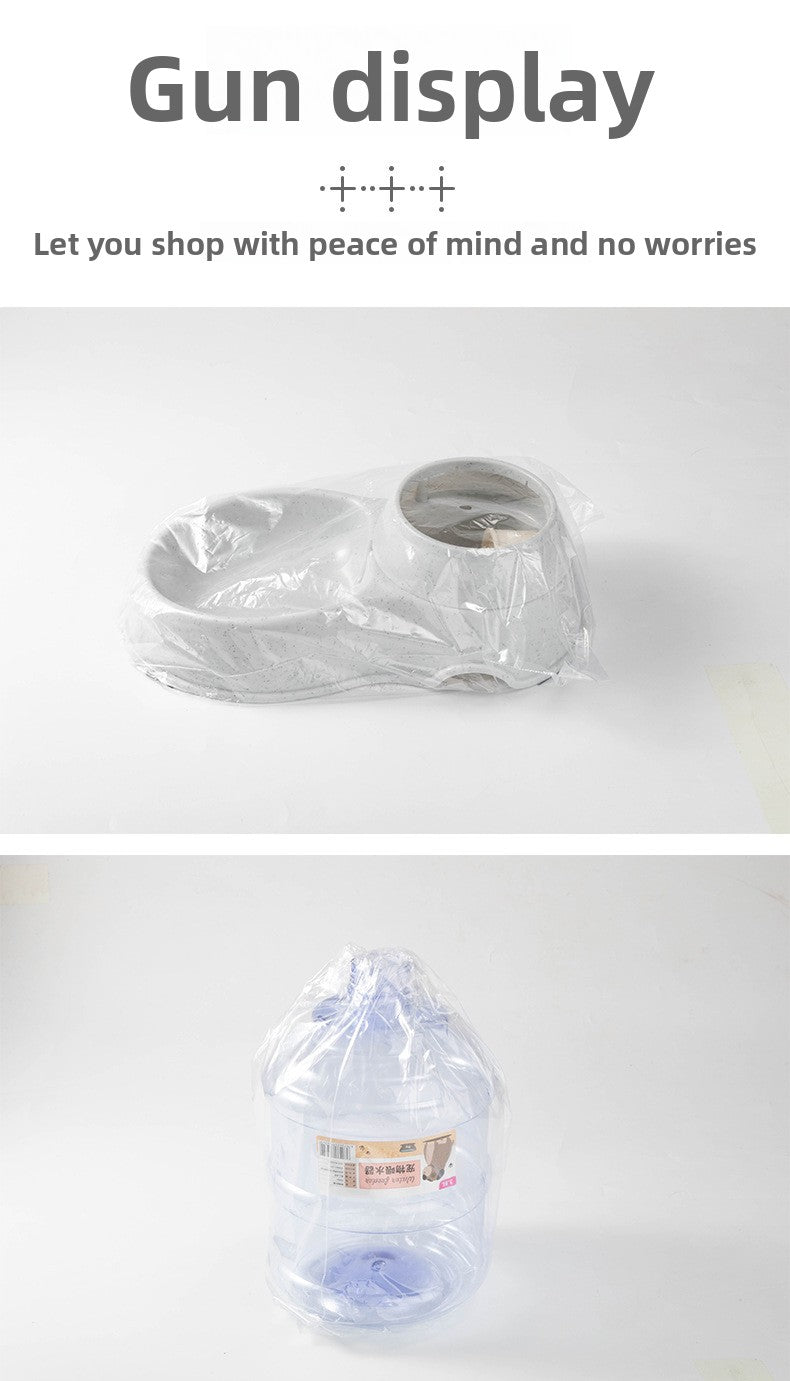 Large Capacity 3.8L Automatic Pet Feeder Dog Waterer Bowl Wheat Straw Eco Friendly Pet Supplies