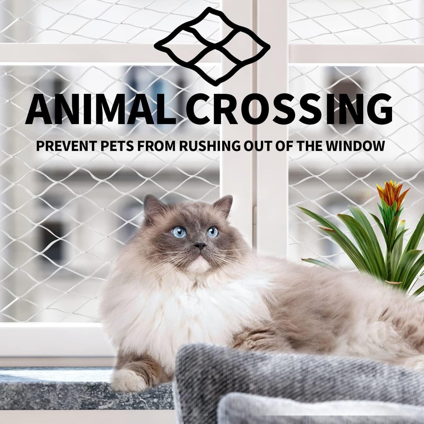 Multi-size Cat Netting Pet Guard Anti-fall Solution for Balcony Window and Stairs