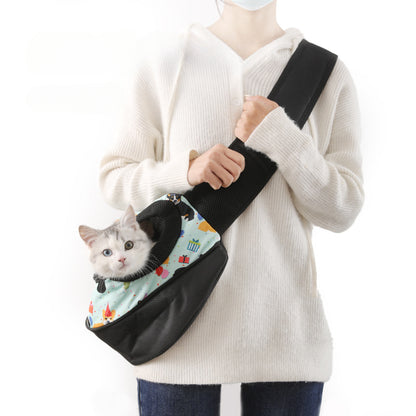 Pet bag Pet shoulder bag Stylish breathable oblique straddle cat bag