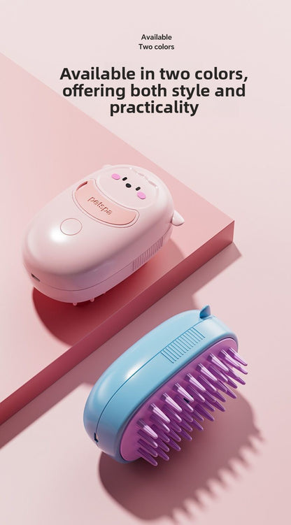 Rechargeable Electric Pet Brush with Spray Massage Silicone Bath for Cat Dog Anti-Shedding Comb
