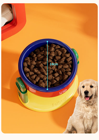 Adjustable Height Dog Food Bowl Elevated Anti Spill Pet Bowl Slanted Stand Feeder for Neck Health Large Medium Small Dogs Cats
