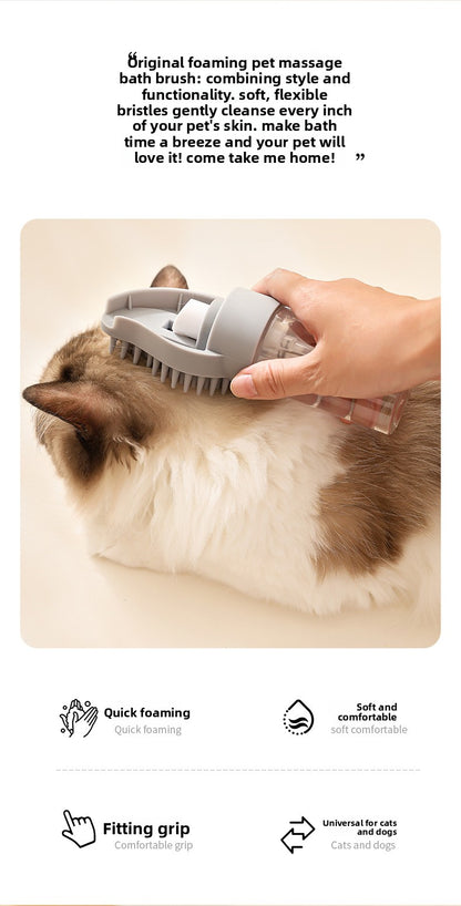 Multifunctional Automatic Foam Silicone Pet Bath Massage Brush for Cats Dogs