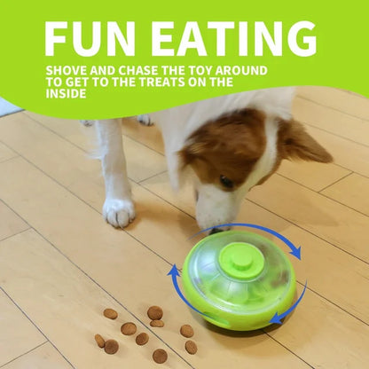 UFO Shaped Pet Interactive Snack Dispenser Dog Slow Feeder Training Toy