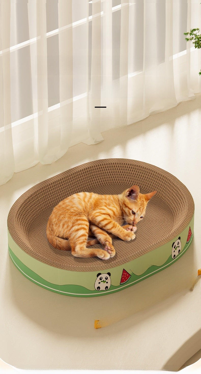 Round Cat Scratching Board Durable Non-Shedding Oval Cat Scratching Basin Extra Large All-Season Cat Bed Cat Claw Board Scratch-Resistant