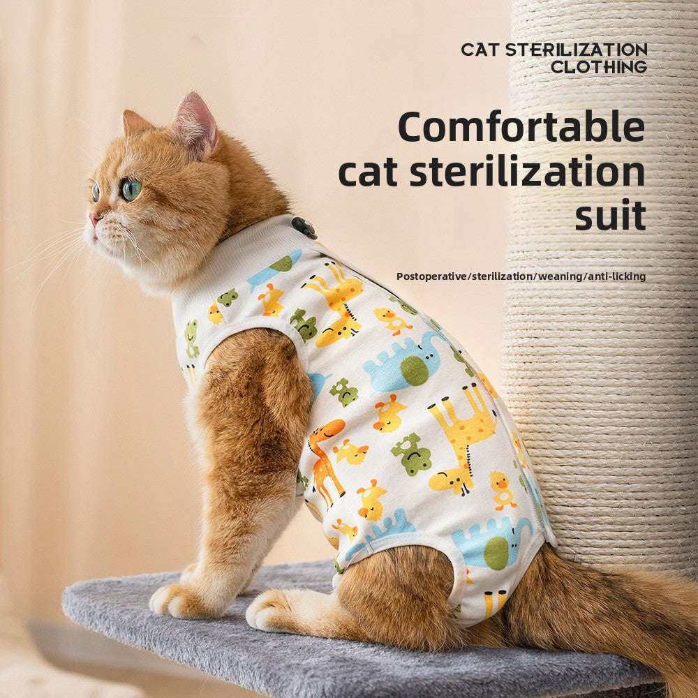 Post Surgery Cat Recovery Suit for Female Cats Anti Lick Cone Alternative Soft Breathable Pet Surgical Suit Spay Neuter Recovery