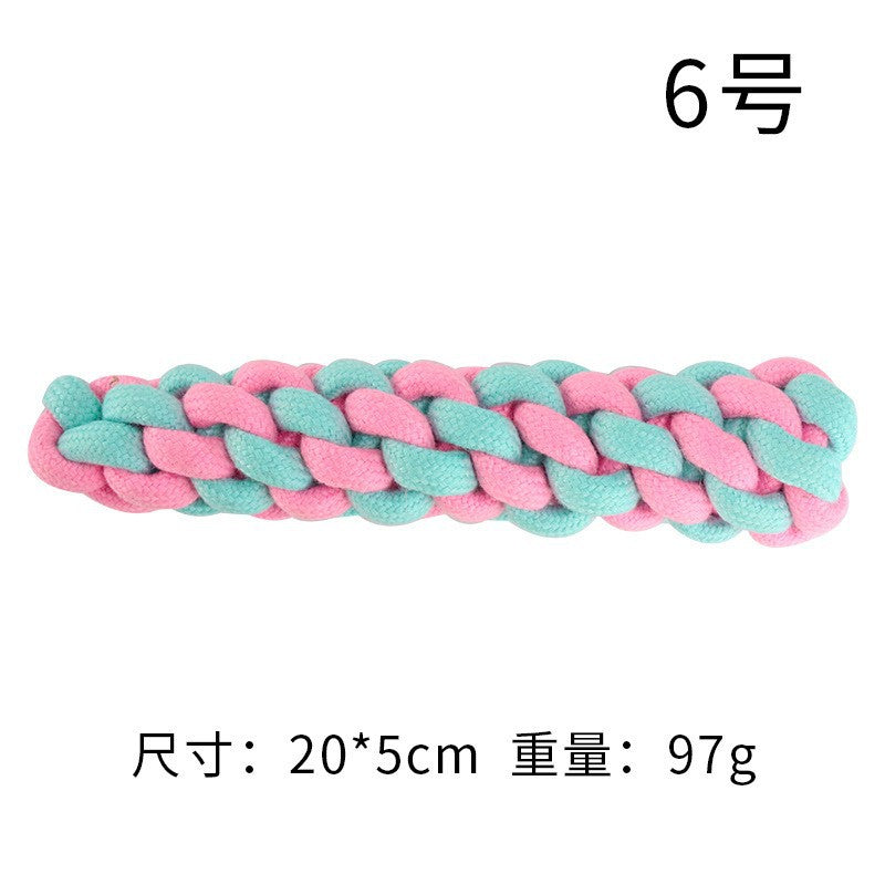 Pink Blue Combination Pet Cotton Rope Knot Toy for Tough Chewing Dogs