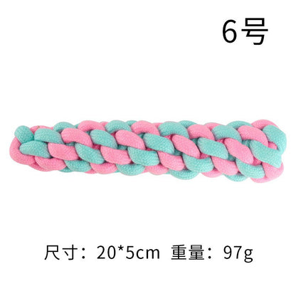 Pink Blue Combination Pet Cotton Rope Knot Toy for Tough Chewing Dogs