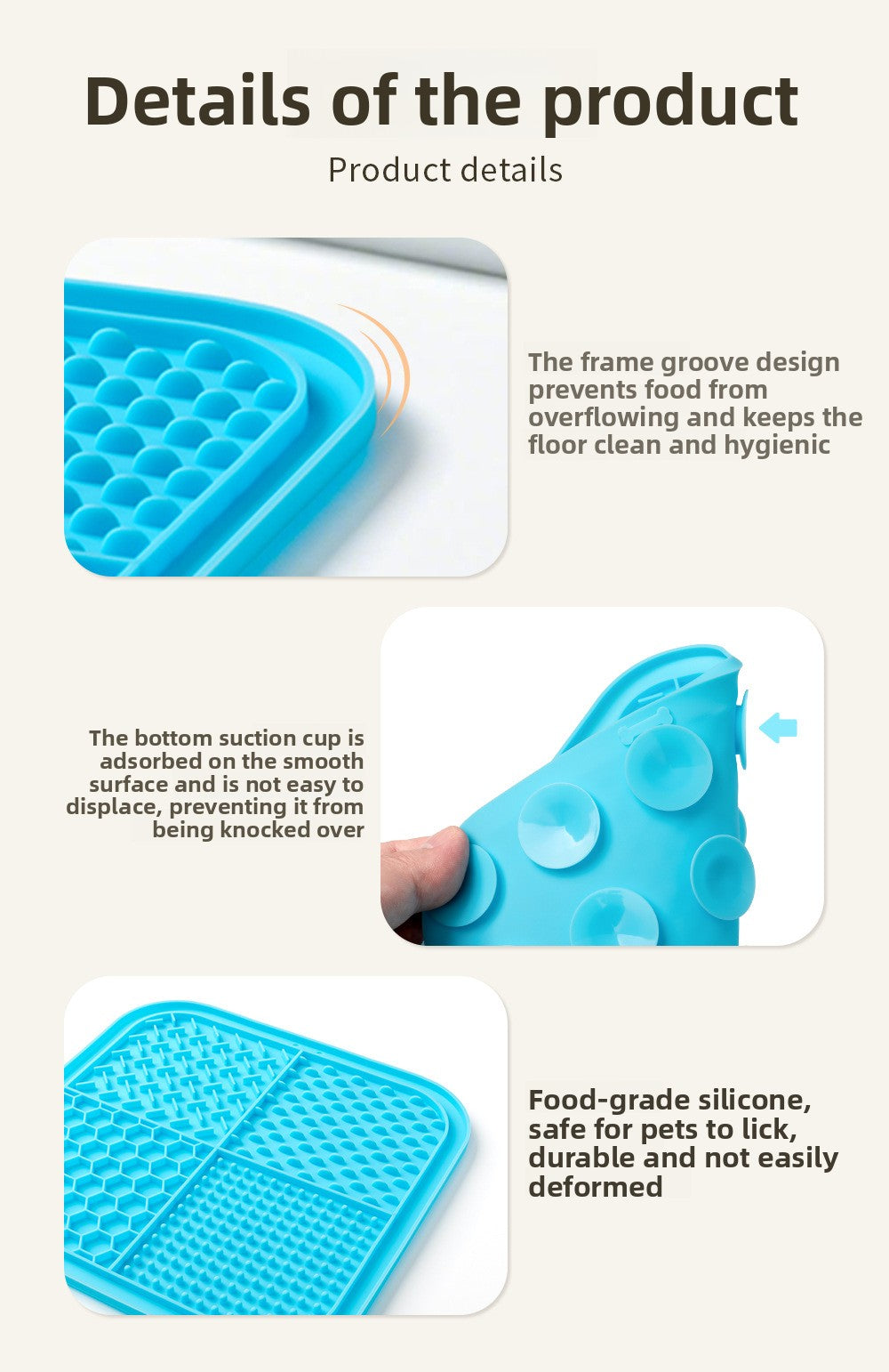 Slow Feeder Mat for Dogs and Cats with Strong Suction Cups Non Slip Licking Mat Large Pet Feeding Tool for Anxiety Relief and Mess Free Meals