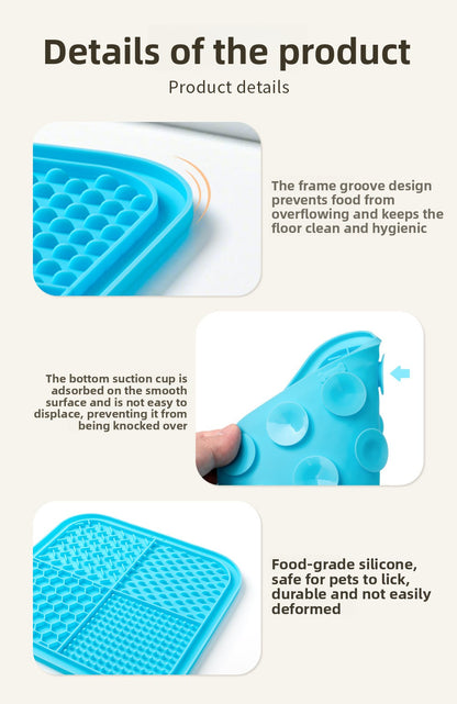 Slow Feeder Mat for Dogs and Cats with Strong Suction Cups Non Slip Licking Mat Large Pet Feeding Tool for Anxiety Relief and Mess Free Meals