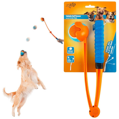 Dog Outdoor Training Foldable Handheld Tennis Ball Thrower Retrieval
