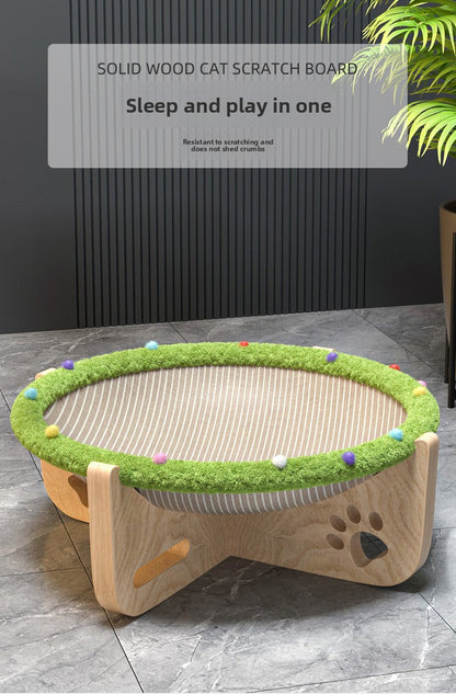 Integrated AllSeason Cat Bed Trampoline Wooden Scratcher MoistureProof Breathable Hammock
