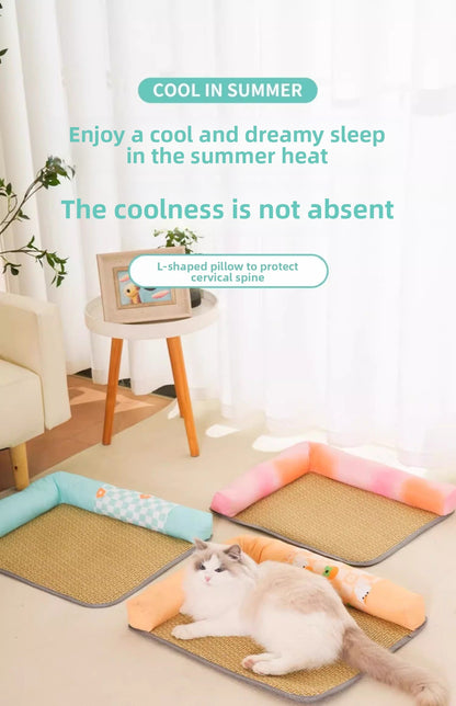 Home Use Pet Cat Dog Summer Cooling Mat Universal Soft Ice Cushion for Neck Safety