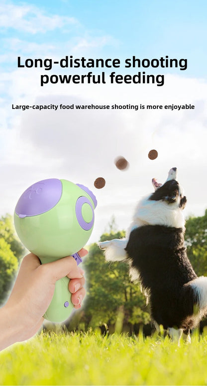 Pet Interactive Toy Dog Food Launcher Laser Cat Teaser Stick Multi-functional