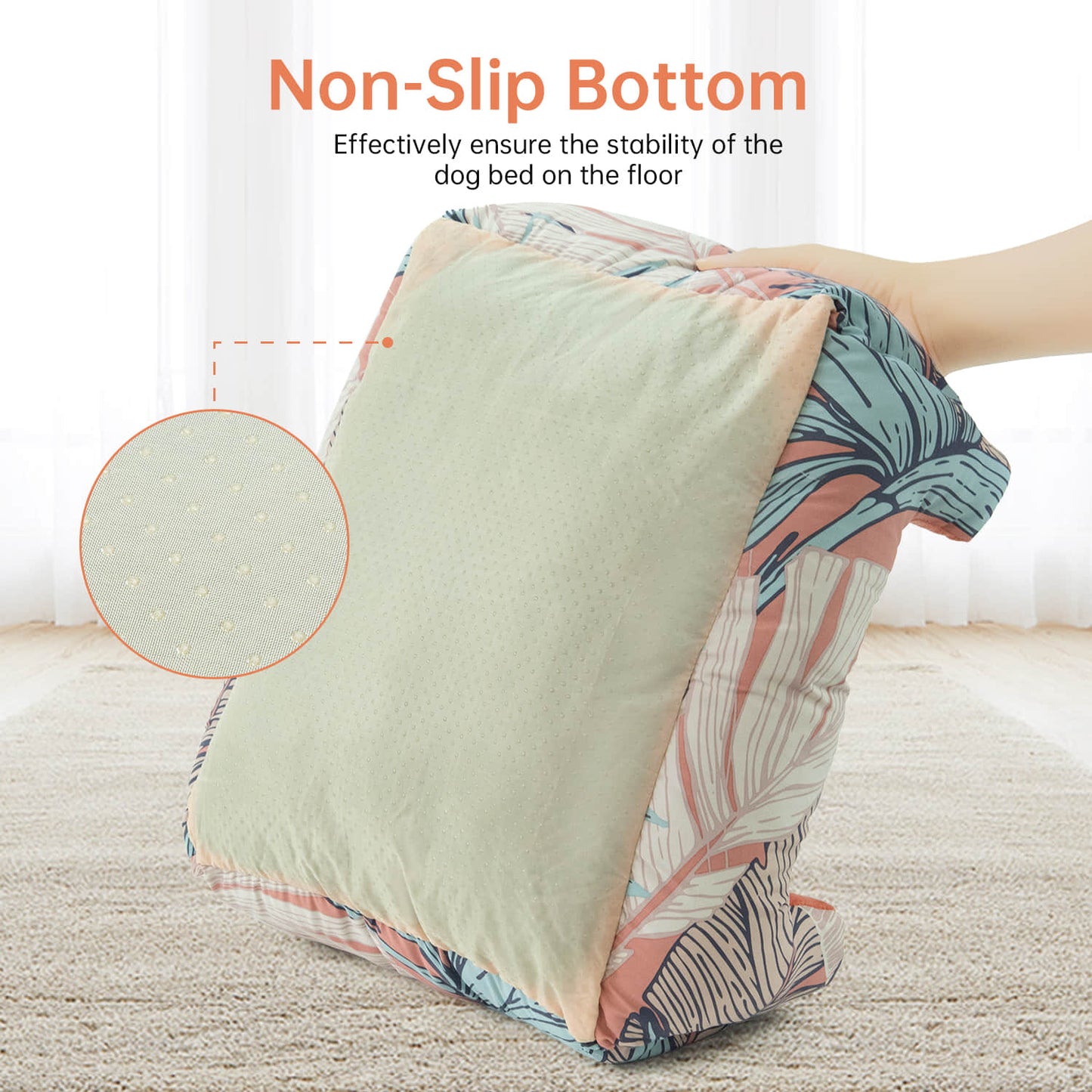 All-Season Soft Machine Washable Pet Bed for Cats Dogs Large Medium Small Non-Slip