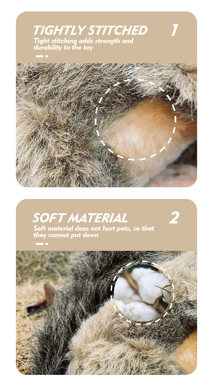 New Wear-Resistant Plush Sound Dog Toys Simulation Squirrel Pet Supplies