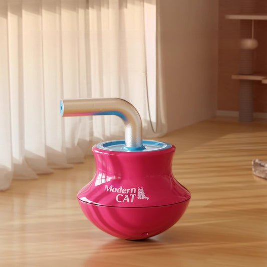 Interactive Cat Toys Laser Pointer Automatic Rotating Wand with Feather Teaser for Kittens Indoor Entertainment Exercise and Energy Consumption