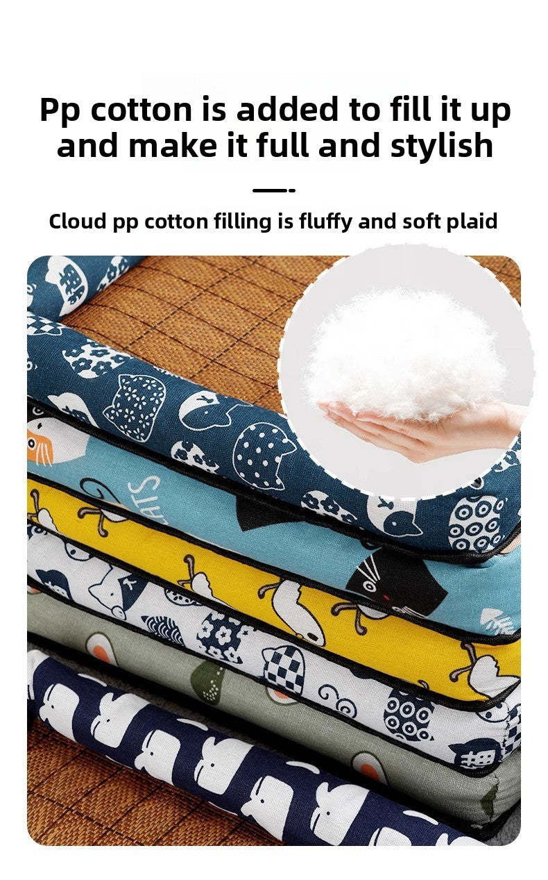 Pet Supplies Summer Cooling Mat Nest Rattan Woven Ice Bed for Cats Sleep