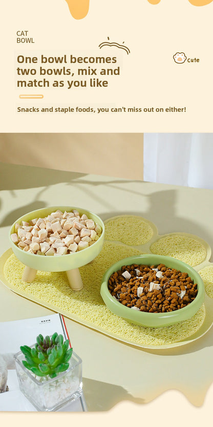 Pipitao 4-Legged Donut Cat Bowl Non-Slip Pet Food Dish Original Boxed Gift for Cats Kitten Feeding Bowl with Elevated Design