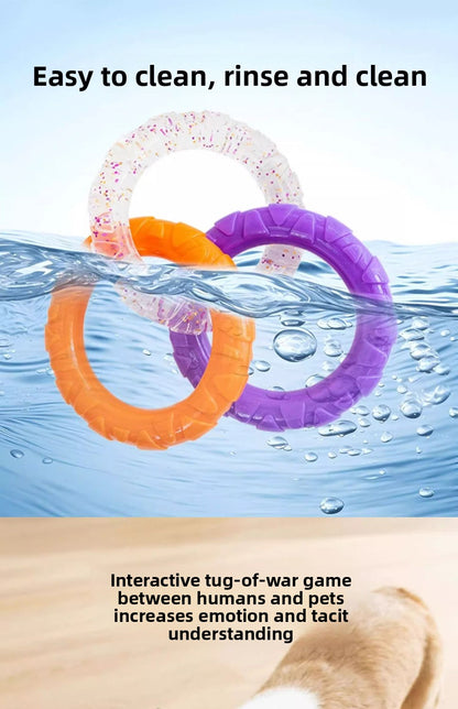 Pet Toy Dog HighValue Durable Chew ThreeLink Interactive Pull Ring