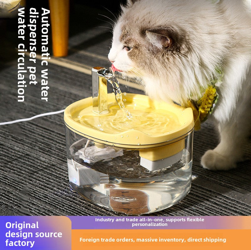 Transparent Pet Water Fountain Quiet Smart Anti-Dry Burning Cat Water Dispenser Automatic Dog Bowl Cat Bowl Supplies