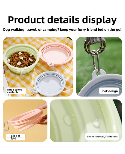 Portable Collapsible TPE Dog Food Drinking Bowl