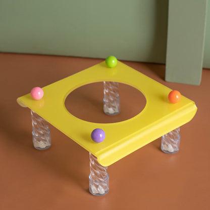 Elevated Dog Bowl with Neck Protection Macaron Series Acrylic Stand Ceramic Cat Food Bowl Non Slip Pet Feeder for Small Medium Dogs Cats