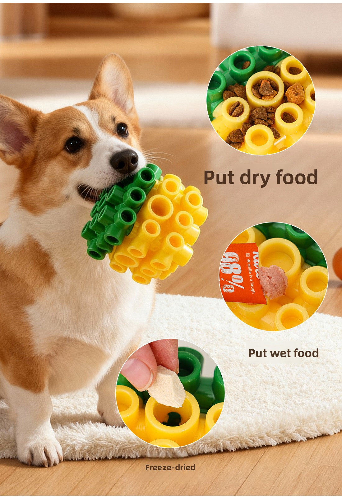 Interactive Dog Toy Treat Dispensing Ball for Teeth Cleaning Training Cube Food Puzzle Boredom Reliever Durable Chew Toy for Dogs