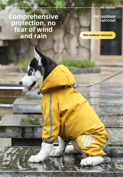 Waterproof Four-Legged Dog Raincoat for Teddy, Pomeranian, and Bichon