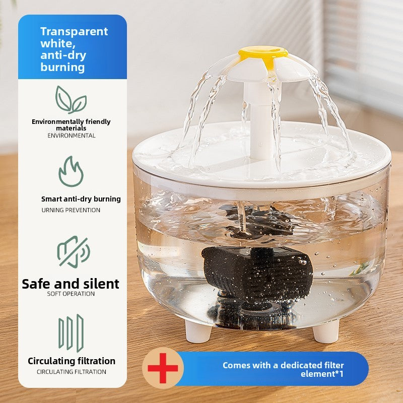 Silent Automatic Cat Water Dispenser Large Capacity Pet Fountain Anti Black Chin Bowl