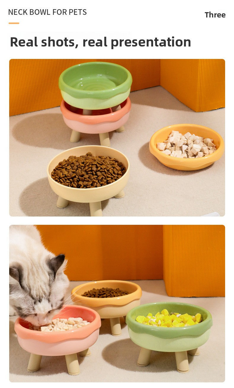 Donut High Raised Dog Bowl Anti Spill Slow Feeder with Neck Support for Large Medium Small Dogs and Cats Pet Food Water Bowl