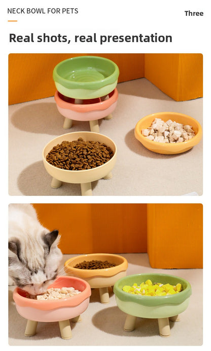 Donut High Raised Dog Bowl Anti Spill Slow Feeder with Neck Support for Large Medium Small Dogs and Cats Pet Food Water Bowl